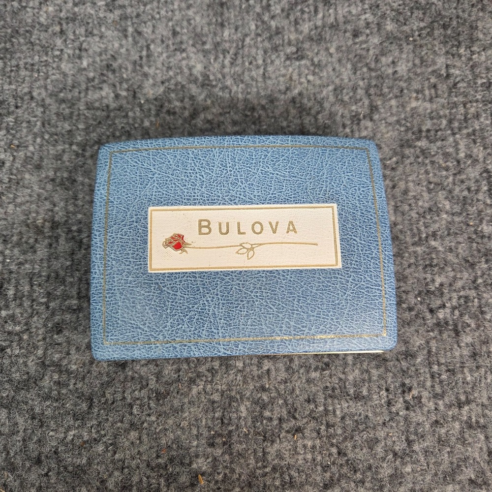 Vintage Bulova Leading Lady 21 Jewels Blue Watch Display Box Only